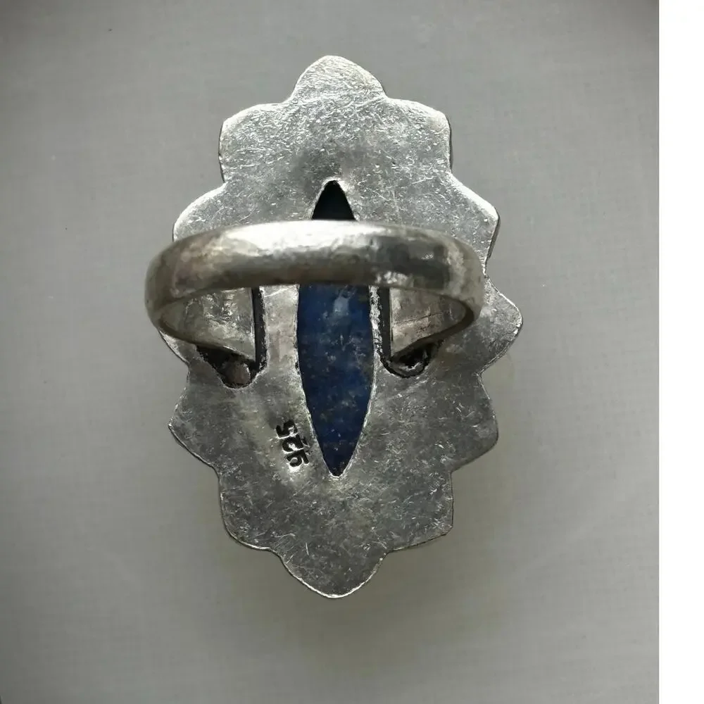 925 Silver Lapis Lazuli Ring Size 7.5